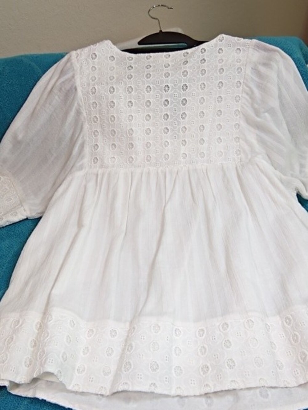 Boden White Eyelet Peasant-Style Blouse - Picture 2 of 4